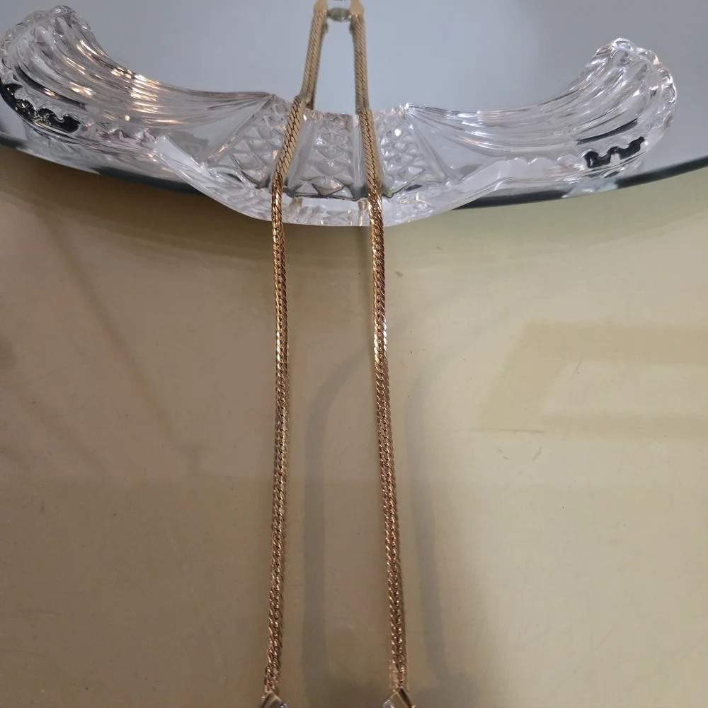 VINTAGE 1 CARAT DIAMOND NECKLACE WITH 14KT GOLD CHAIN - Picture 3 of 11